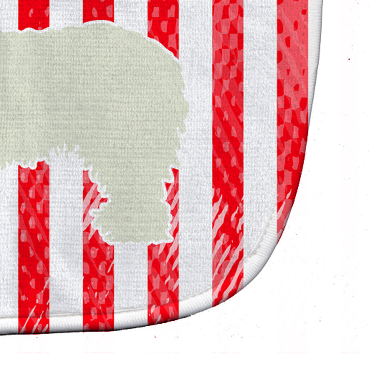 USA Patriotic Komondor Baby Bib Easy-Clean Baby Bib Baby Feeding Accessory Baby Mealtime Essential, 10 x 13, Multicolor