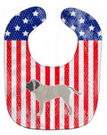 USA Patriotic English Mastiff Baby Bib Easy-Clean Baby Bib Baby Feeding Accessory Baby Mealtime Essential, 10 x 13, Multicolor