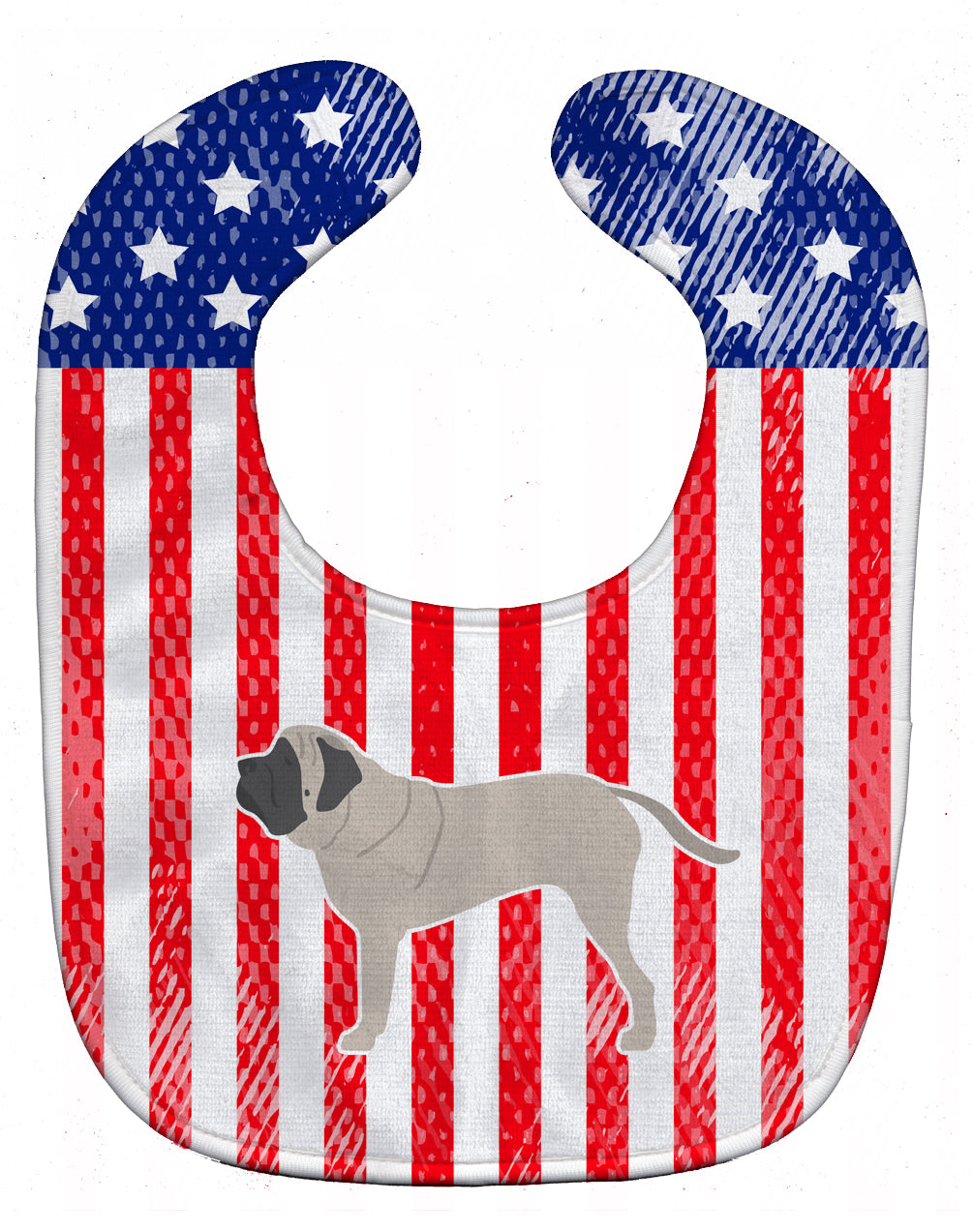 USA Patriotic English Mastiff Baby Bib Easy-Clean Baby Bib Baby Feeding Accessory Baby Mealtime Essential, 10 x 13, Multicolor