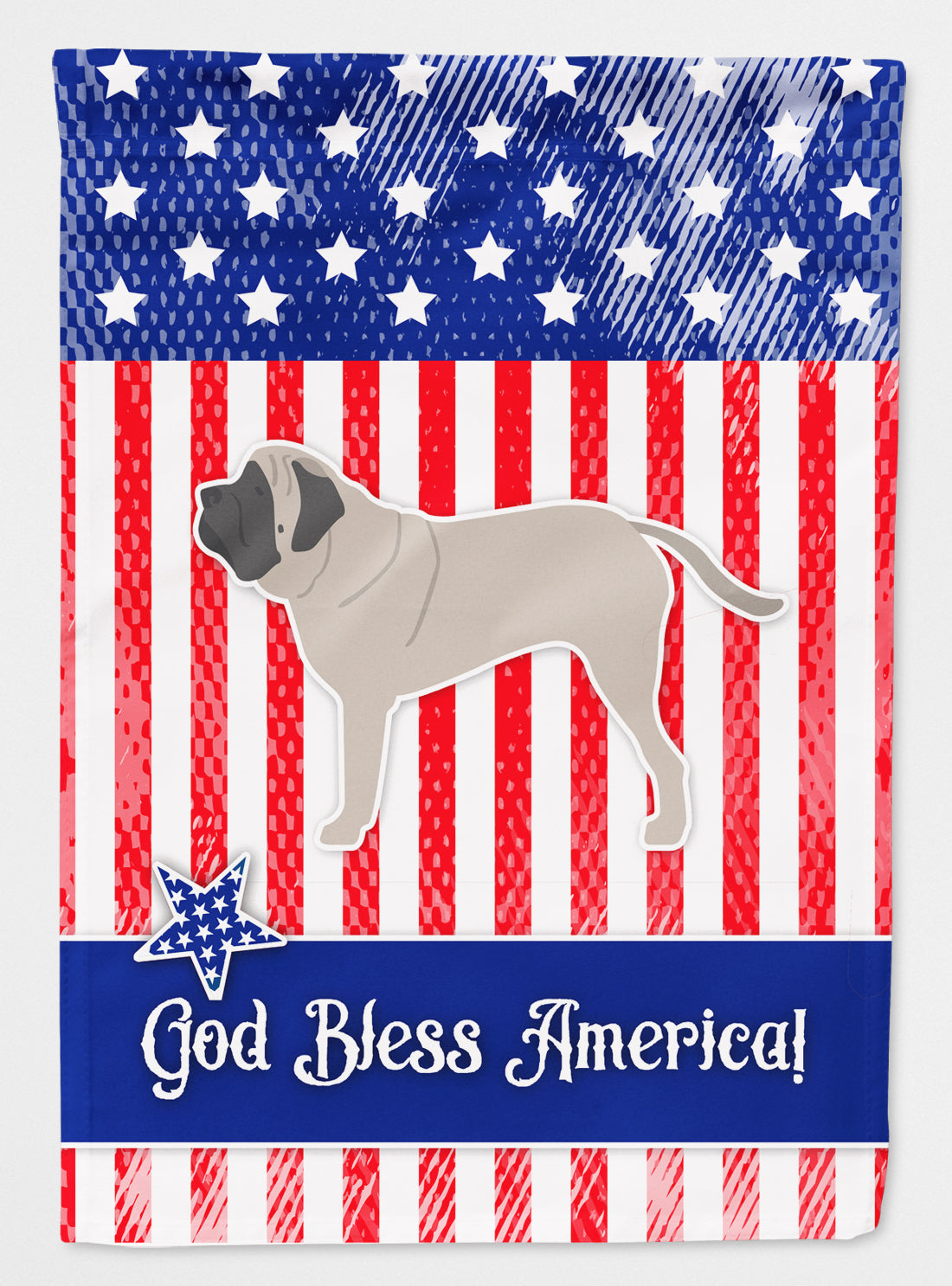 USA Patriotic English Mastiff House Flag 28x40 Porch Sleeve Pole Decorative Outside Yard Banner Artwork Wall Hanging, Polyester