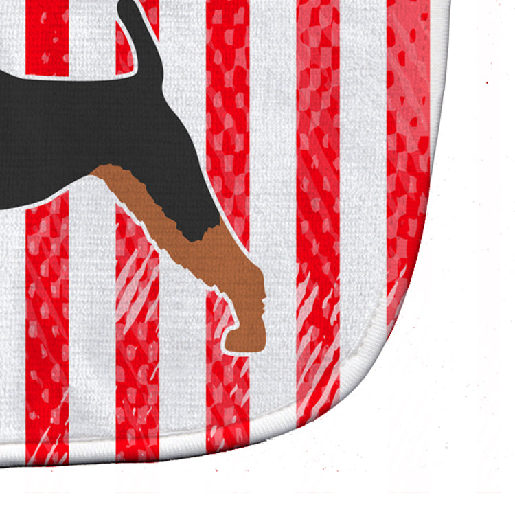 USA Patriotic Airedale Terrier Baby Bib Easy-Clean Baby Bib Baby Feeding Accessory Baby Mealtime Essential, 10 x 13, Multicolor