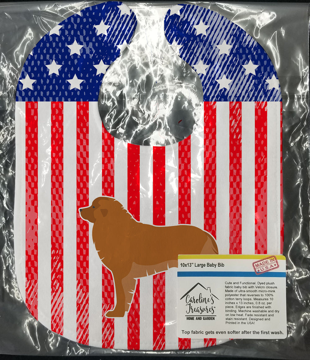USA Patriotic Leonberger Baby Bib Easy-Clean Baby Bib Baby Feeding Accessory Baby Mealtime Essential, 10 x 13, Multicolor