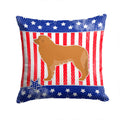 USA Patriotic Leonberger Decorative Throw Pillow 14x14 Indoor Outdoor Accent Cushion, Fabric Cover with Insert for Sofa, Bed, Porch & Living Room