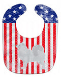 USA Patriotic Samoyed Baby Bib Easy-Clean Baby Bib Baby Feeding Accessory Baby Mealtime Essential, 10 x 13, Multicolor