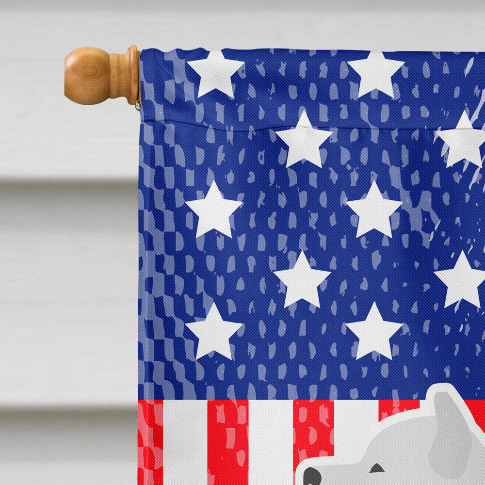 USA Patriotic Samoyed House Flag 28x40 Porch Sleeve Pole Decorative Outside Yard Banner Artwork Wall Hanging, Polyester