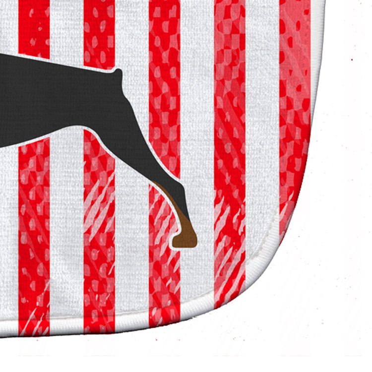 USA Patriotic Doberman Pinscher Baby Bib Easy-Clean Baby Bib Baby Feeding Accessory Baby Mealtime Essential, 10 x 13, Multicolor