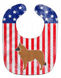 USA Patriotic Belgian Shepherd Baby Bib Easy-Clean Baby Bib Baby Feeding Accessory Baby Mealtime Essential, 10 x 13, Multicolor