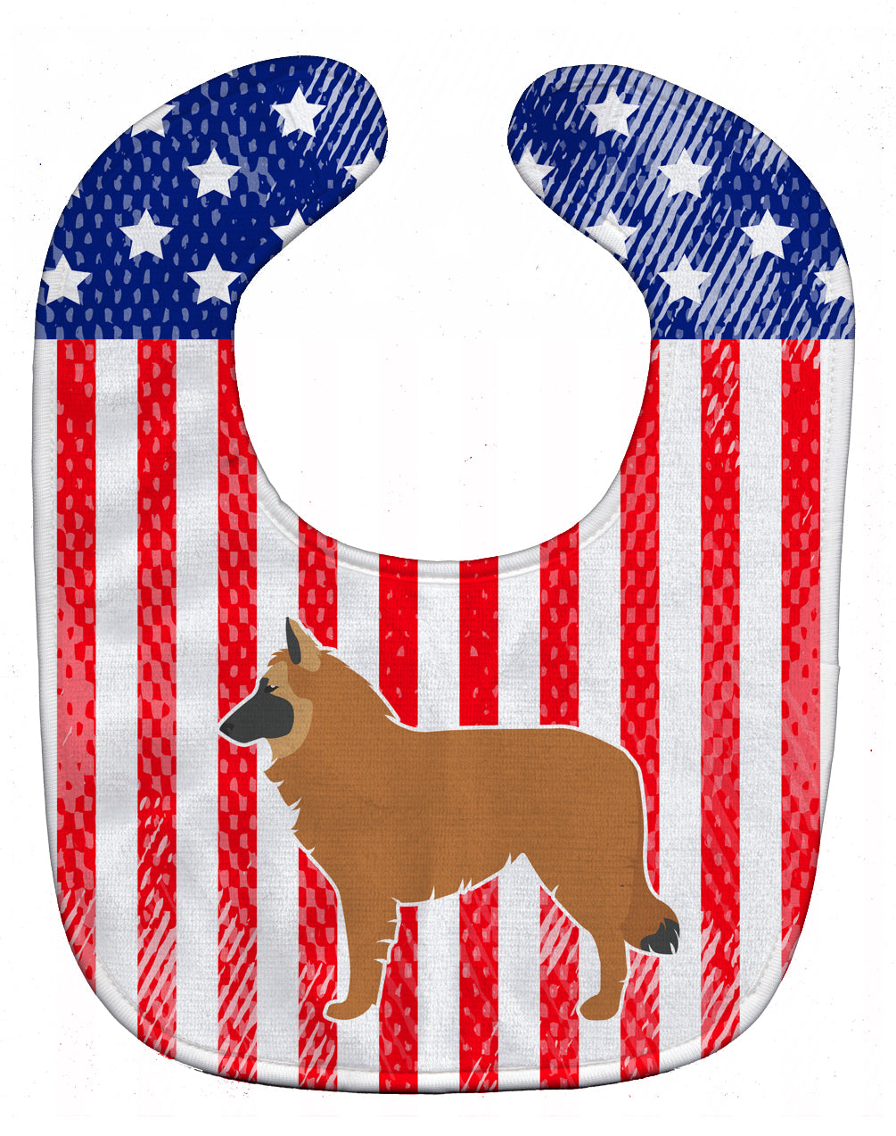 USA Patriotic Belgian Shepherd Baby Bib Easy-Clean Baby Bib Baby Feeding Accessory Baby Mealtime Essential, 10 x 13, Multicolor