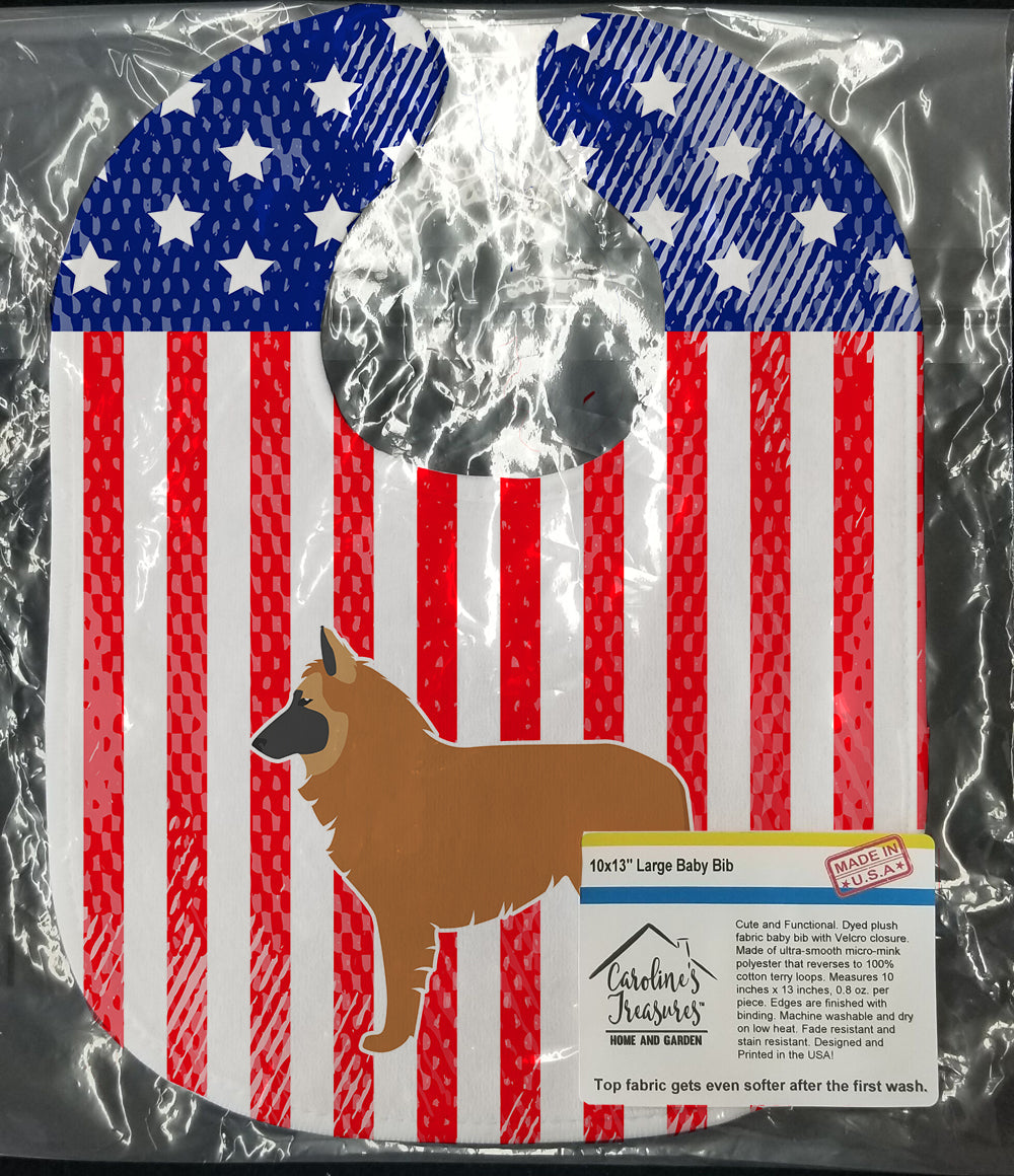 USA Patriotic Belgian Shepherd Baby Bib Easy-Clean Baby Bib Baby Feeding Accessory Baby Mealtime Essential, 10 x 13, Multicolor