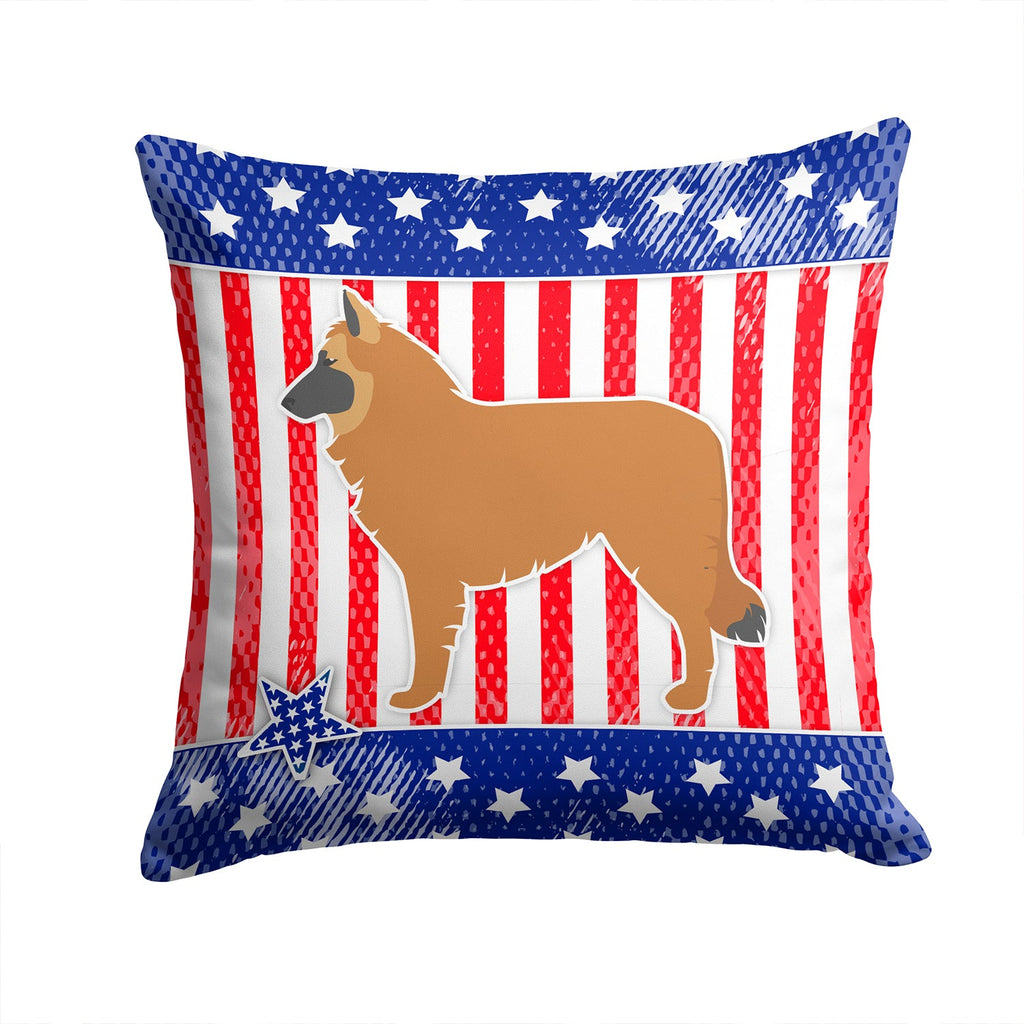USA Patriotic Belgian Shepherd Decorative Throw Pillow 14x14 Indoor Outdoor Accent Cushion, Fabric Cover with Insert for Sofa, Bed, Porch & Living Room