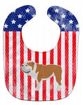 USA Patriotic English Bulldog Baby Bib Easy-Clean Baby Bib Baby Feeding Accessory Baby Mealtime Essential, 10 x 13, Multicolor