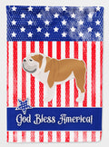 USA Patriotic English Bulldog House Flag 28x40 Porch Sleeve Pole Decorative Outside Yard Banner Artwork Wall Hanging, Polyester