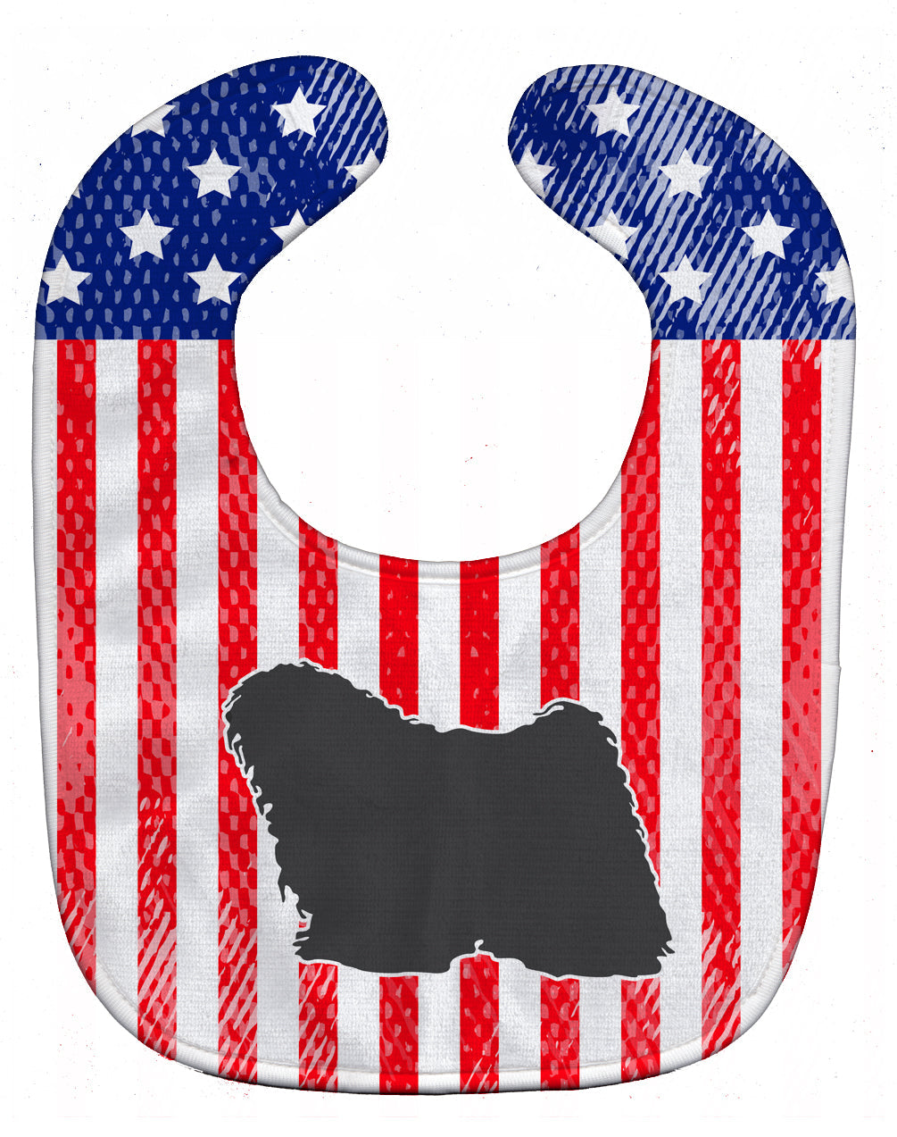 USA Patriotic Puli Baby Bib Easy-Clean Baby Bib Baby Feeding Accessory Baby Mealtime Essential, 10 x 13, Multicolor