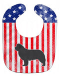 USA Patriotic Newfoundland Baby Bib Easy-Clean Baby Bib Baby Feeding Accessory Baby Mealtime Essential, 10 x 13, Multicolor