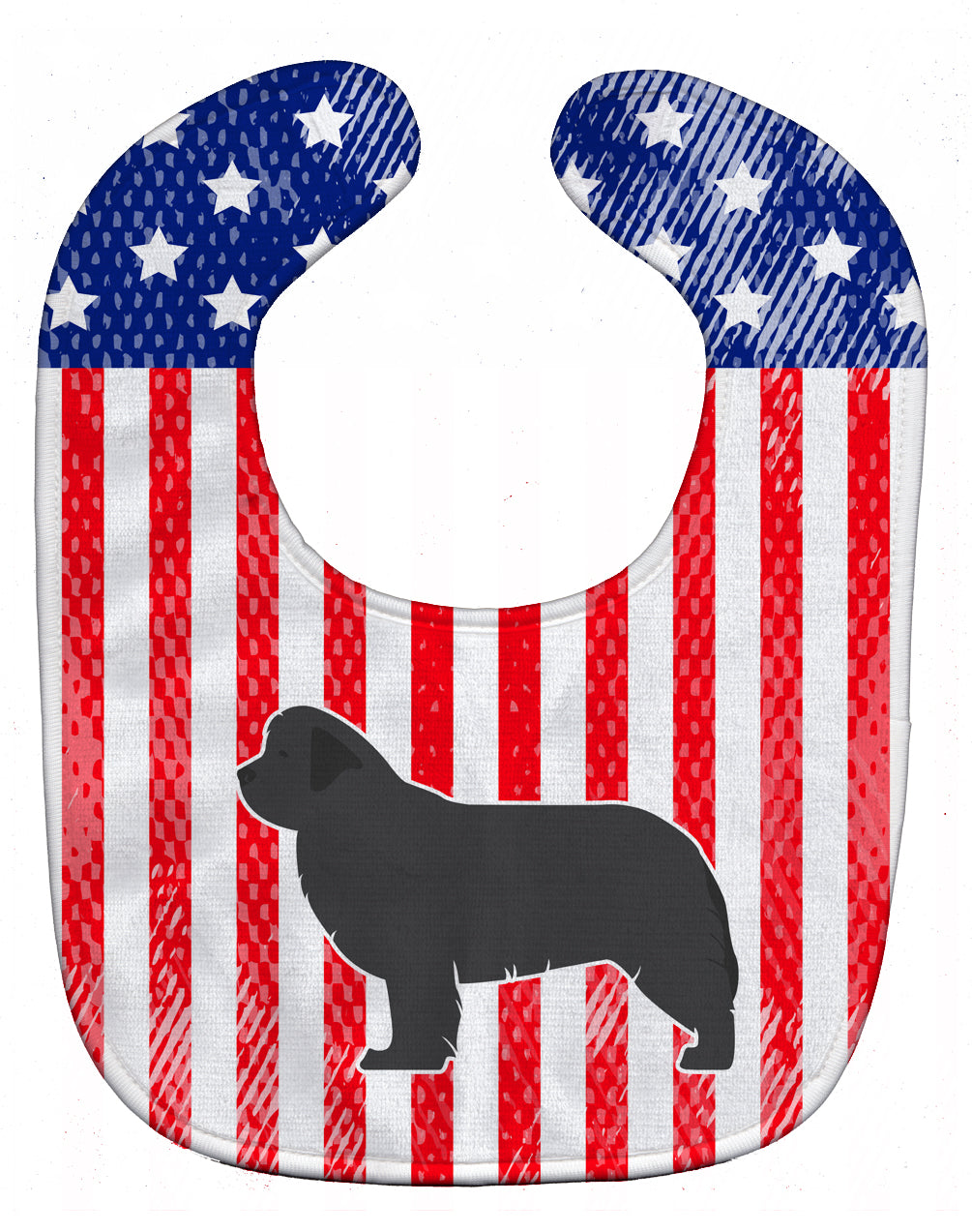 USA Patriotic Newfoundland Baby Bib Easy-Clean Baby Bib Baby Feeding Accessory Baby Mealtime Essential, 10 x 13, Multicolor
