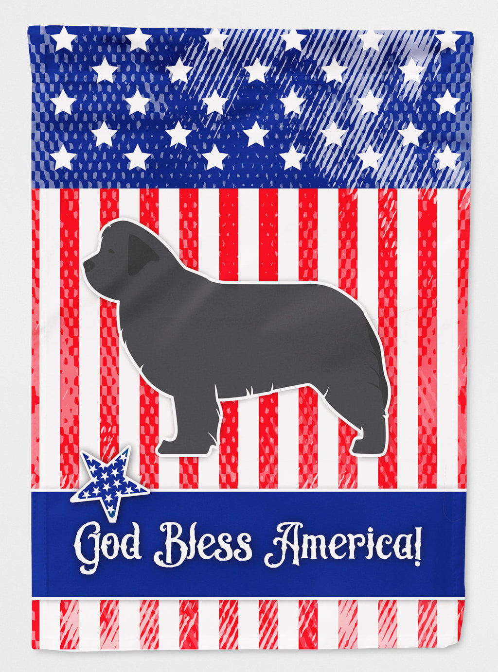 USA Patriotic Newfoundland House Flag 28x40 Porch Sleeve Pole Decorative Outside Yard Banner Artwork Wall Hanging, Polyester