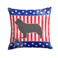 USA Patriotic Newfoundland Decorative Throw Pillow 14x14 Indoor Outdoor Accent Cushion, Fabric Cover with Insert for Sofa, Bed, Porch & Living Room