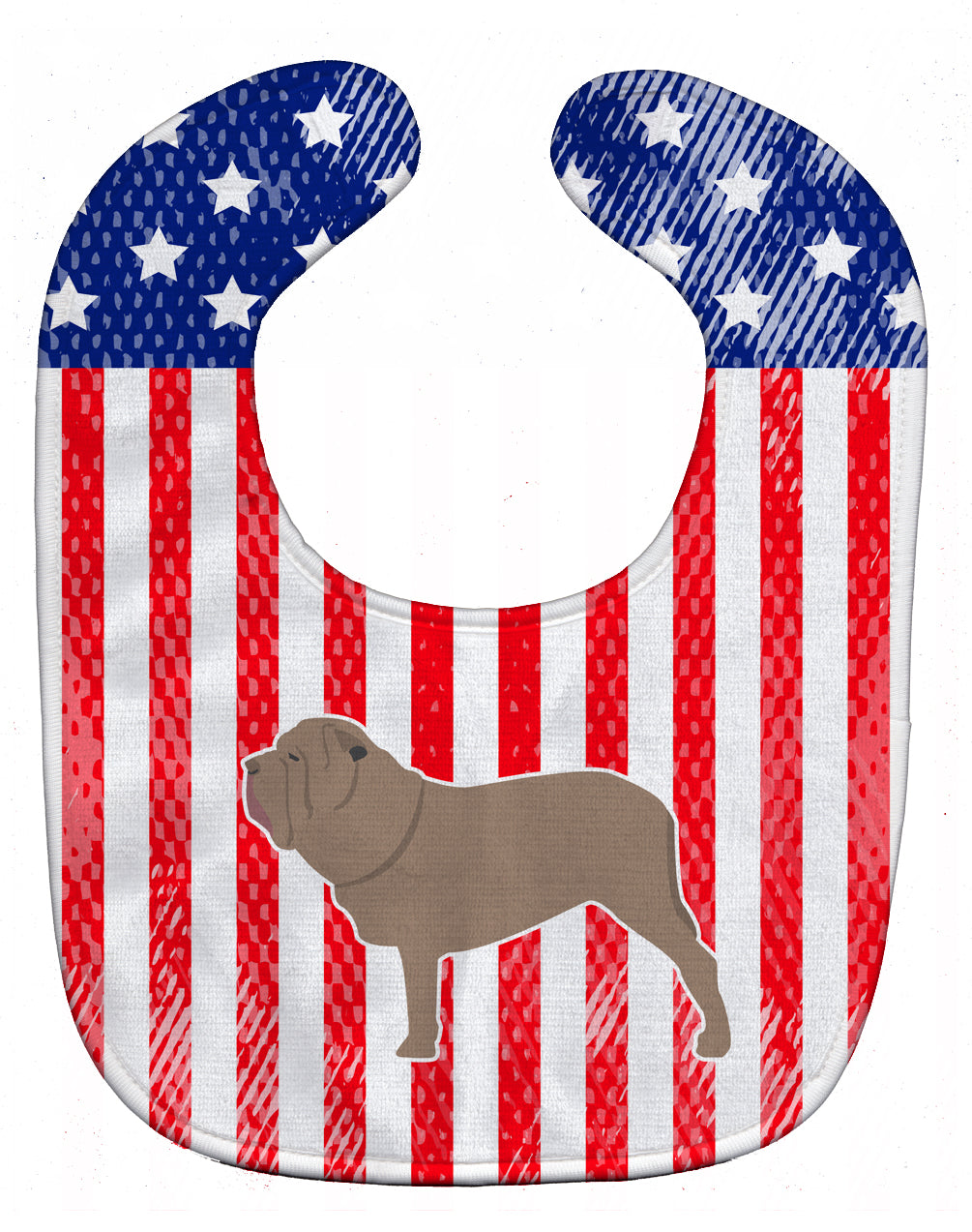 USA Patriotic Neapolitan Mastiff Baby Bib Easy-Clean Baby Bib Baby Feeding Accessory Baby Mealtime Essential, 10 x 13, Multicolor