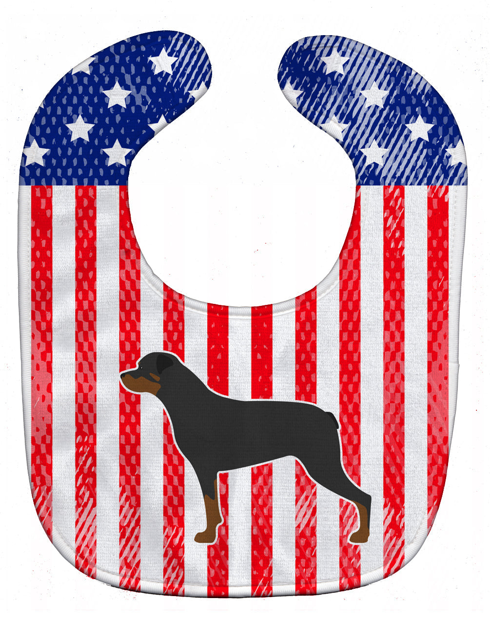 USA Patriotic Rottweiler Baby Bib Easy-Clean Baby Bib Baby Feeding Accessory Baby Mealtime Essential, 10 x 13, Multicolor