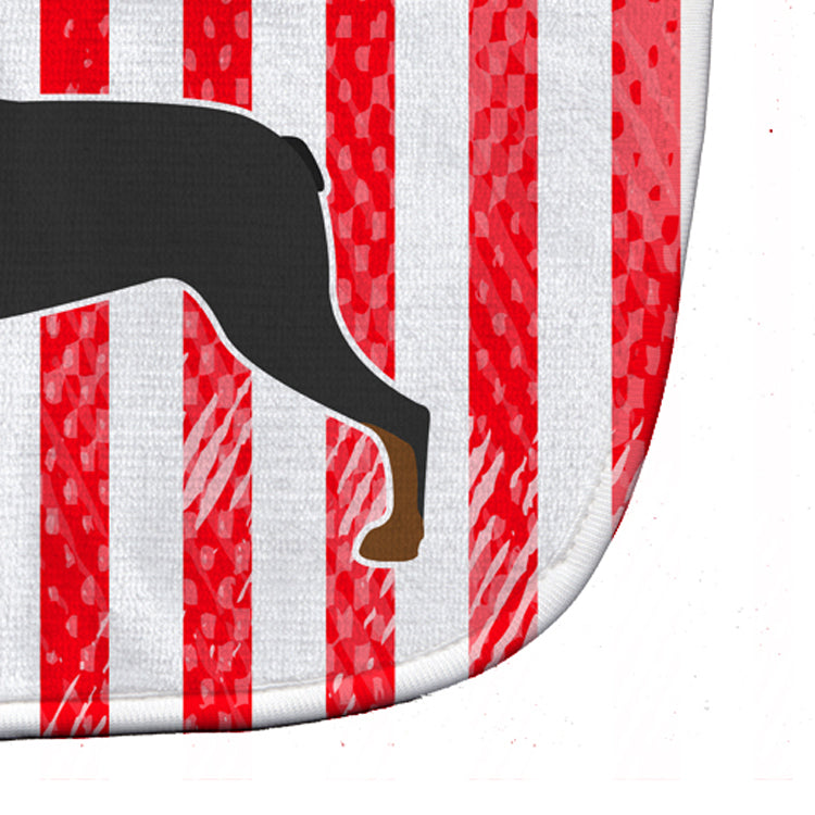 USA Patriotic Rottweiler Baby Bib Easy-Clean Baby Bib Baby Feeding Accessory Baby Mealtime Essential, 10 x 13, Multicolor
