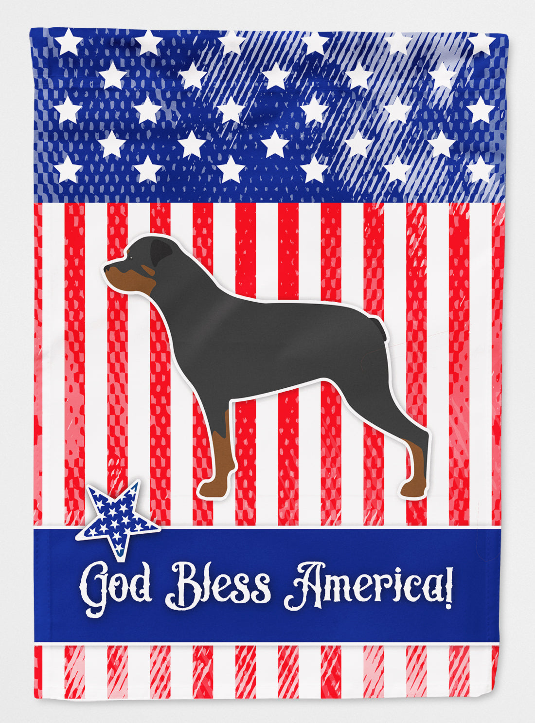 USA Patriotic Rottweiler House Flag 28x40 Porch Sleeve Pole Decorative Outside Yard Banner Artwork Wall Hanging, Polyester