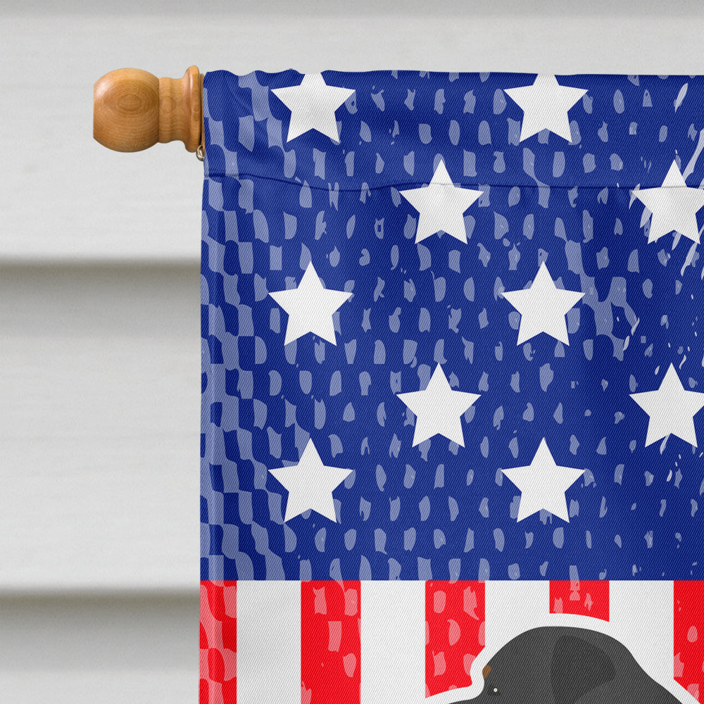 USA Patriotic Rottweiler House Flag 28x40 Porch Sleeve Pole Decorative Outside Yard Banner Artwork Wall Hanging, Polyester