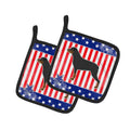 USA Patriotic Rottweiler Pot Holder Set of 2 Heat Resistant Quilted Hot Pads 7.5 x 7.5 Inch, Insulated Kitchen Trivets for Cooking & Baking