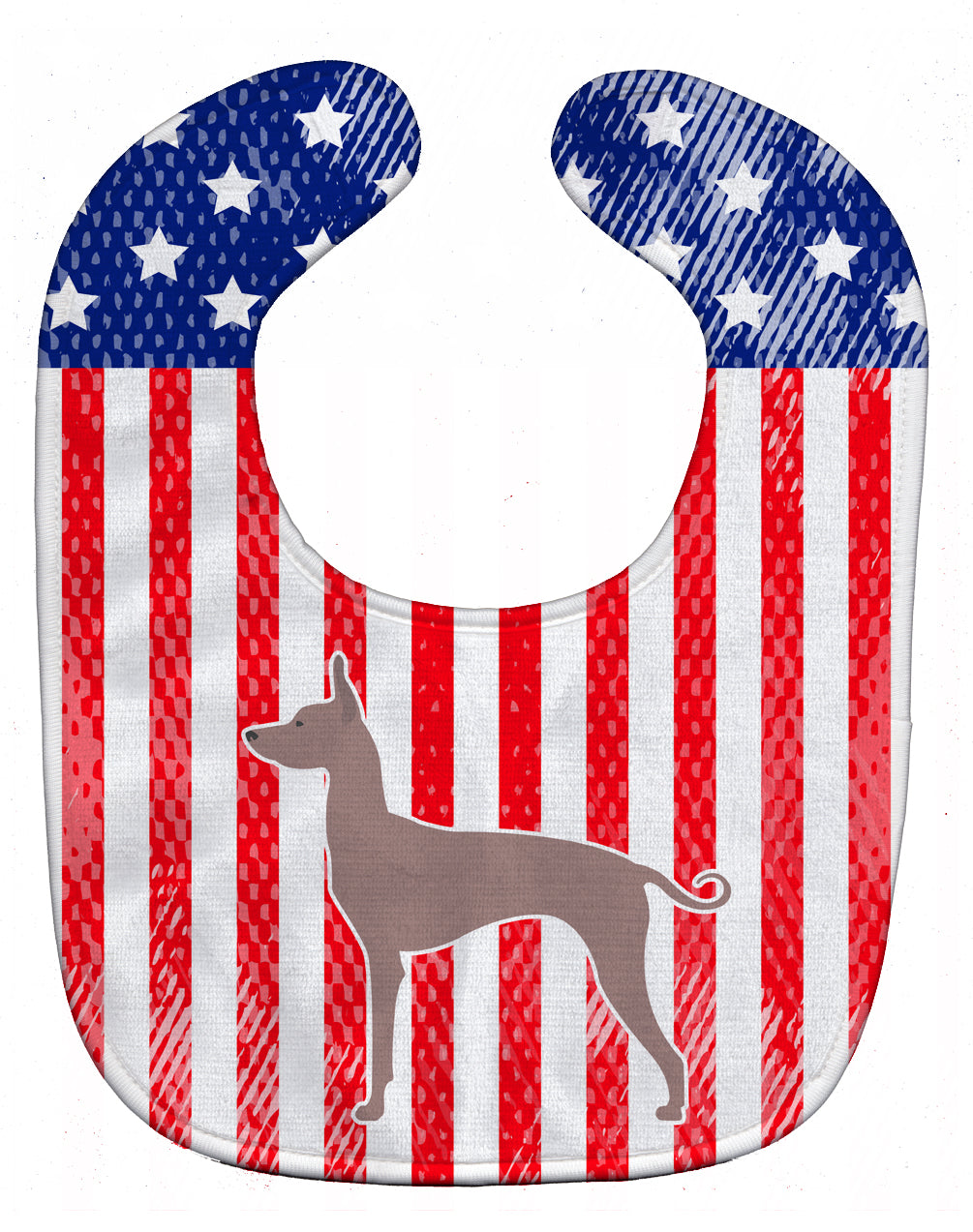 USA Patriotic Dogo Argentino Baby Bib Easy-Clean Baby Bib Baby Feeding Accessory Baby Mealtime Essential, 10 x 13, Multicolor