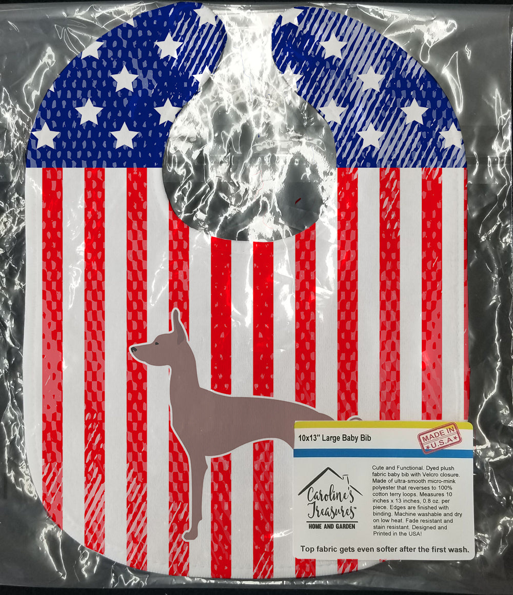 USA Patriotic Dogo Argentino Baby Bib Easy-Clean Baby Bib Baby Feeding Accessory Baby Mealtime Essential, 10 x 13, Multicolor