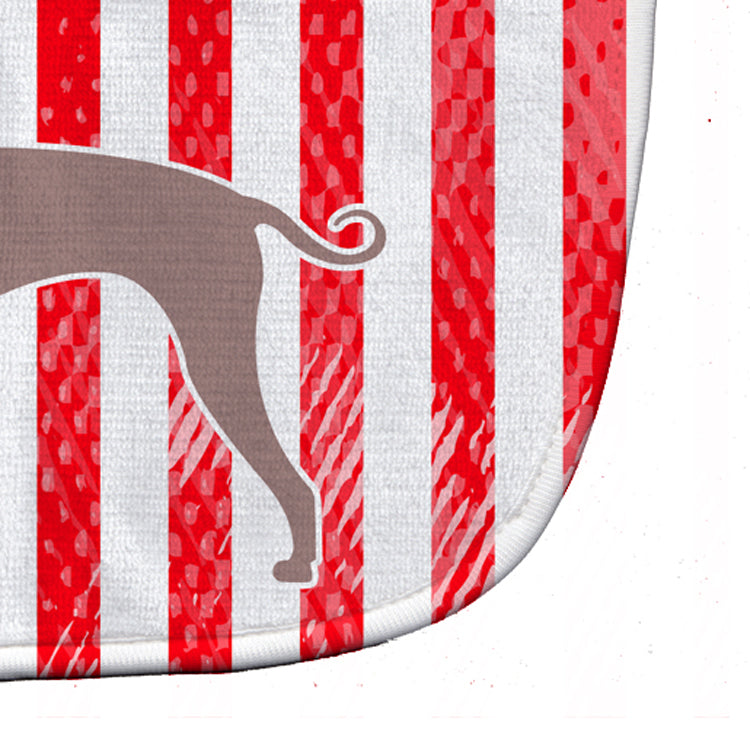 USA Patriotic Dogo Argentino Baby Bib Easy-Clean Baby Bib Baby Feeding Accessory Baby Mealtime Essential, 10 x 13, Multicolor