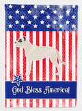 USA Patriotic Dogo Argentino House Flag 28x40 Porch Sleeve Pole Decorative Outside Yard Banner Artwork Wall Hanging, Polyester