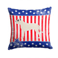 USA Patriotic Dogo Argentino Decorative Throw Pillow 14x14 Indoor Outdoor Accent Cushion, Fabric Cover with Insert for Sofa, Bed, Porch & Living Room