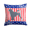 USA Patriotic Portuguese Water Dog Decorative Throw Pillow 14x14 Indoor Outdoor Accent Cushion, Fabric Cover with Insert for Sofa, Bed, Porch & Living Room