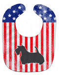 USA Patriotic Scottish Terrier Baby Bib Easy-Clean Baby Bib Baby Feeding Accessory Baby Mealtime Essential, 10 x 13, Multicolor