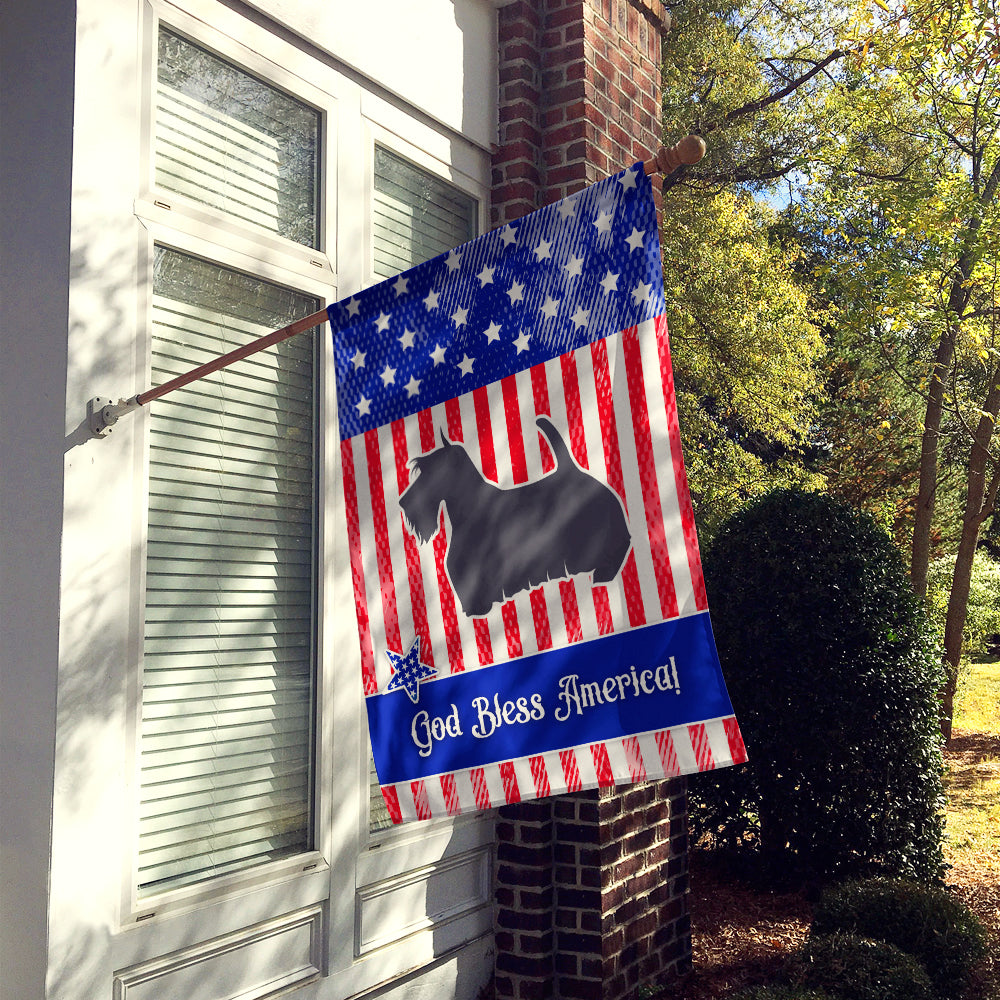 USA Patriotic Scottish Terrier House Flag 28x40 Porch Sleeve Pole Decorative Outside Yard Banner Artwork Wall Hanging, Polyester