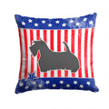 USA Patriotic Scottish Terrier Decorative Throw Pillow 14x14 Indoor Outdoor Accent Cushion, Fabric Cover with Insert for Sofa, Bed, Porch & Living Room