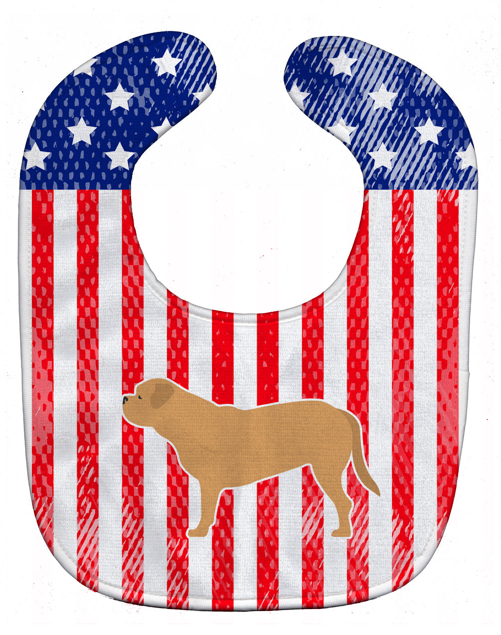 USA Patriotic Dogue de Bordeaux Baby Bib Easy-Clean Baby Bib Baby Feeding Accessory Baby Mealtime Essential, 10 x 13, Multicolor