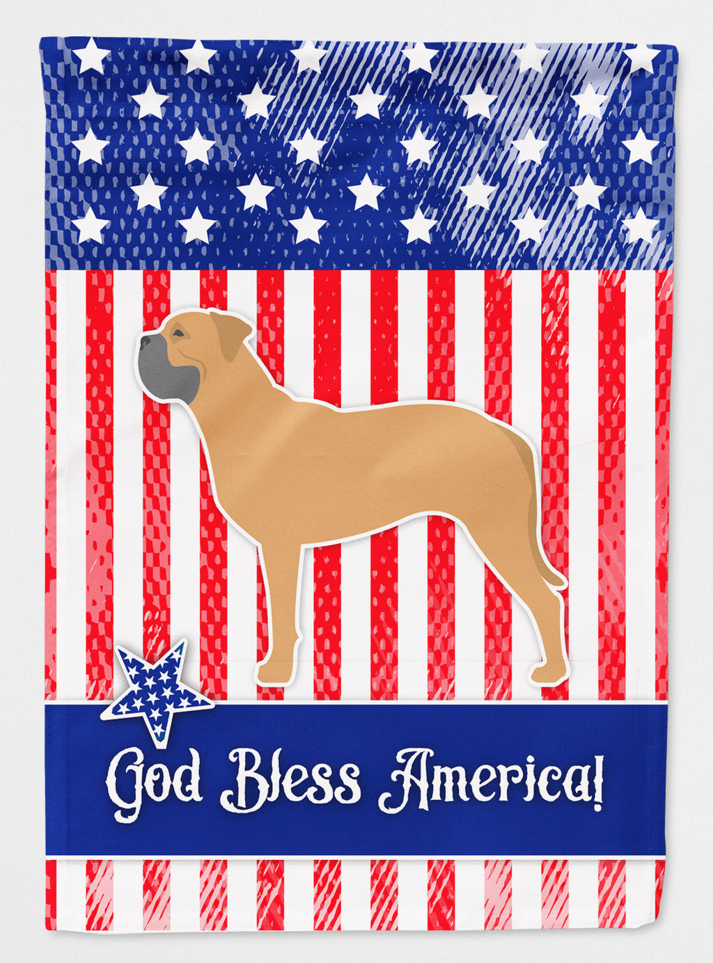 USA Patriotic Bullmastiff House Flag 28x40 Porch Sleeve Pole Decorative Outside Yard Banner Artwork Wall Hanging, Polyester