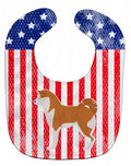 USA Patriotic Akita Baby Bib Easy-Clean Baby Bib Baby Feeding Accessory Baby Mealtime Essential, 10 x 13, Multicolor