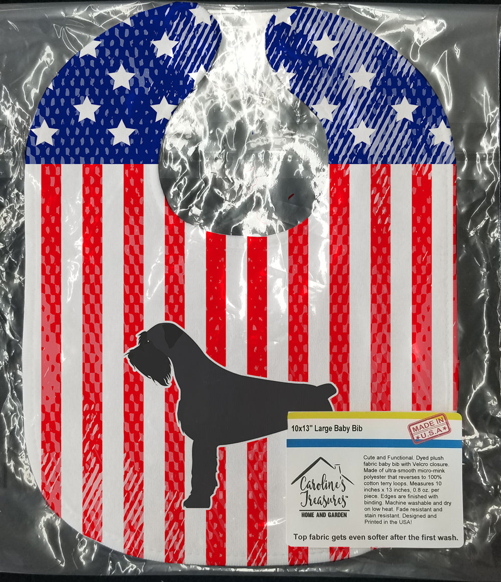 USA Patriotic Giant Schnauzer Baby Bib Easy-Clean Baby Bib Baby Feeding Accessory Baby Mealtime Essential, 10 x 13, Multicolor