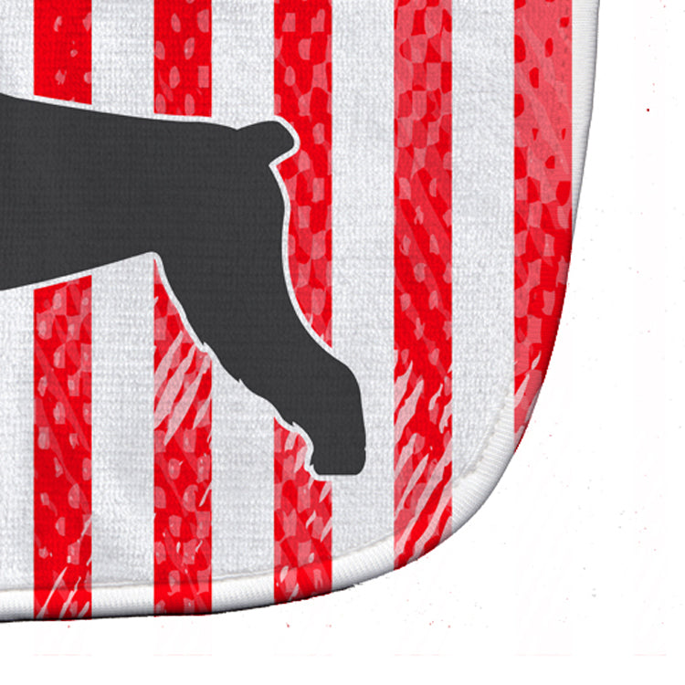 USA Patriotic Giant Schnauzer Baby Bib Easy-Clean Baby Bib Baby Feeding Accessory Baby Mealtime Essential, 10 x 13, Multicolor