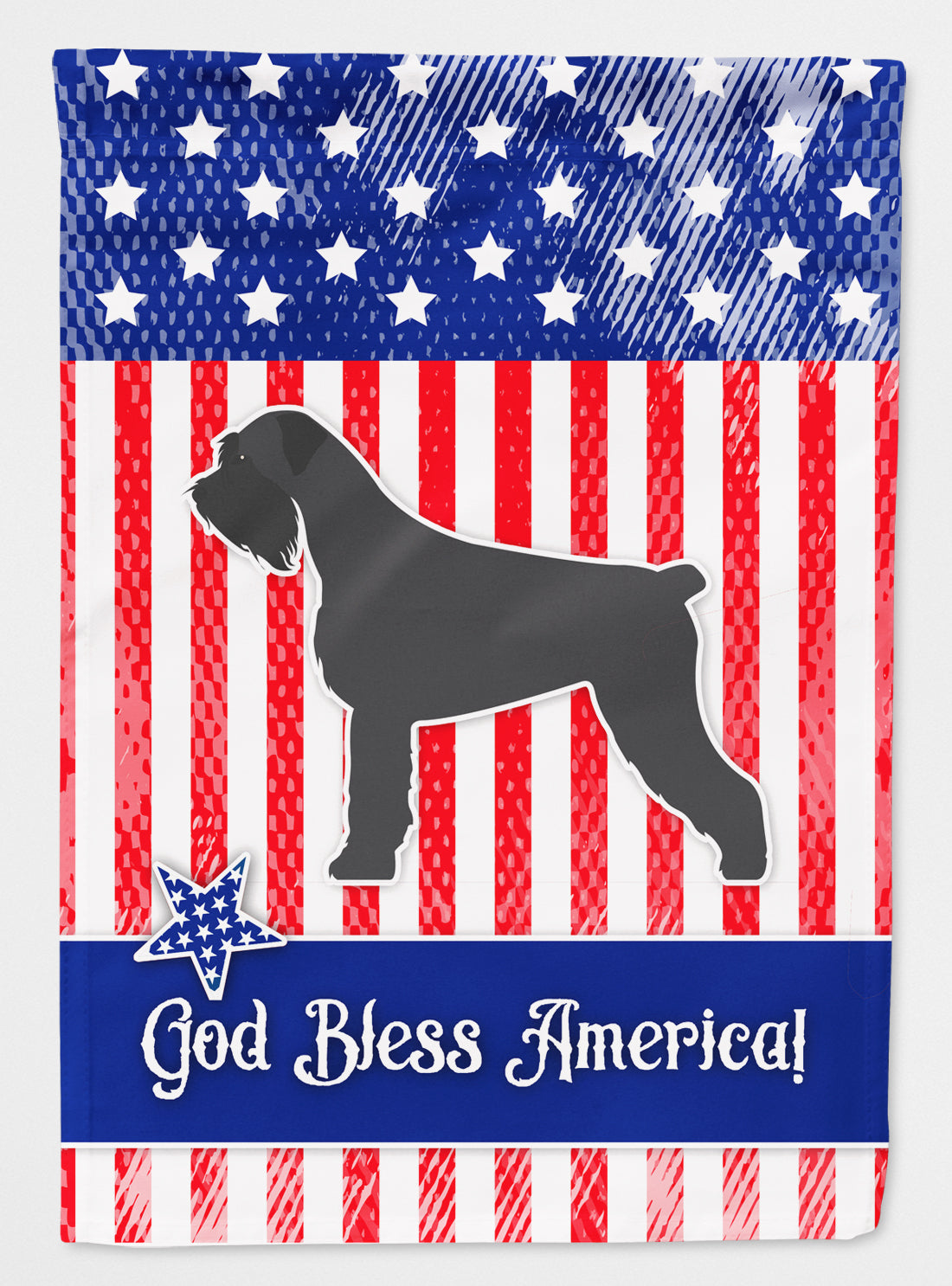 USA Patriotic Giant Schnauzer House Flag 28x40 Porch Sleeve Pole Decorative Outside Yard Banner Artwork Wall Hanging, Polyester