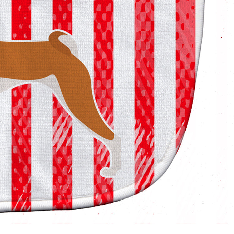 USA Patriotic Basenji Baby Bib Easy-Clean Baby Bib Baby Feeding Accessory Baby Mealtime Essential, 10 x 13, Multicolor
