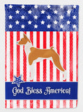 USA Patriotic Basenji House Flag 28x40 Porch Sleeve Pole Decorative Outside Yard Banner Artwork Wall Hanging, Polyester