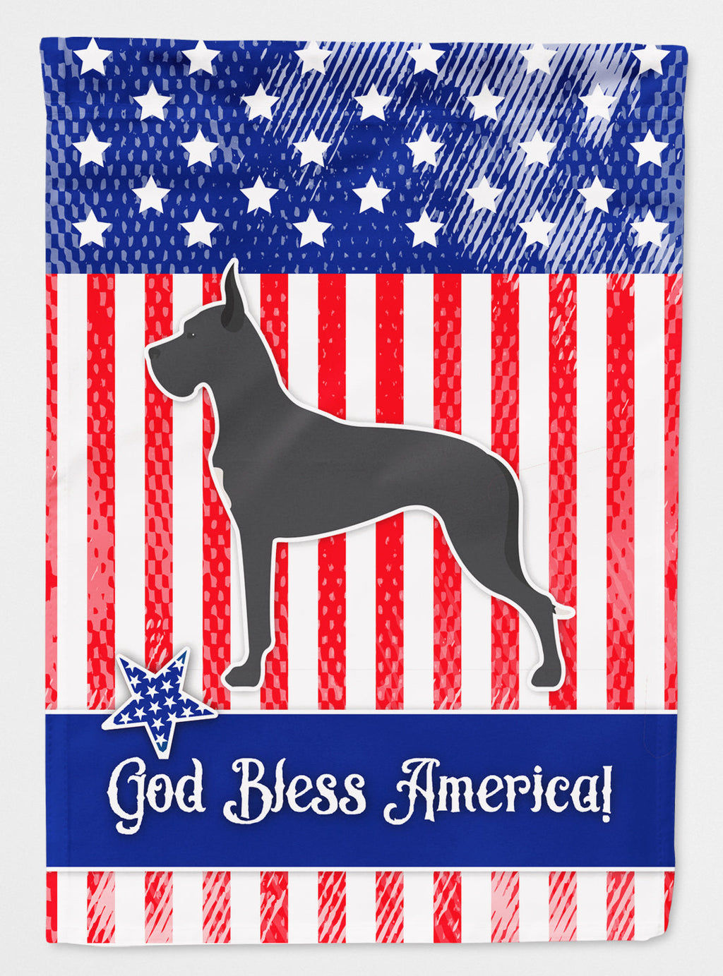 USA Patriotic Great Dane House Flag 28x40 Porch Sleeve Pole Decorative Outside Yard Banner Artwork Wall Hanging, Polyester