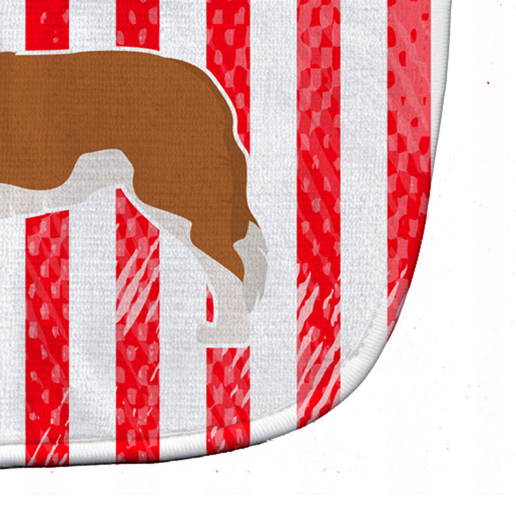USA Patriotic Saint Bernard Baby Bib Easy-Clean Baby Bib Baby Feeding Accessory Baby Mealtime Essential, 10 x 13, Multicolor