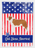 USA Patriotic Saint Bernard House Flag 28x40 Porch Sleeve Pole Decorative Outside Yard Banner Artwork Wall Hanging, Polyester
