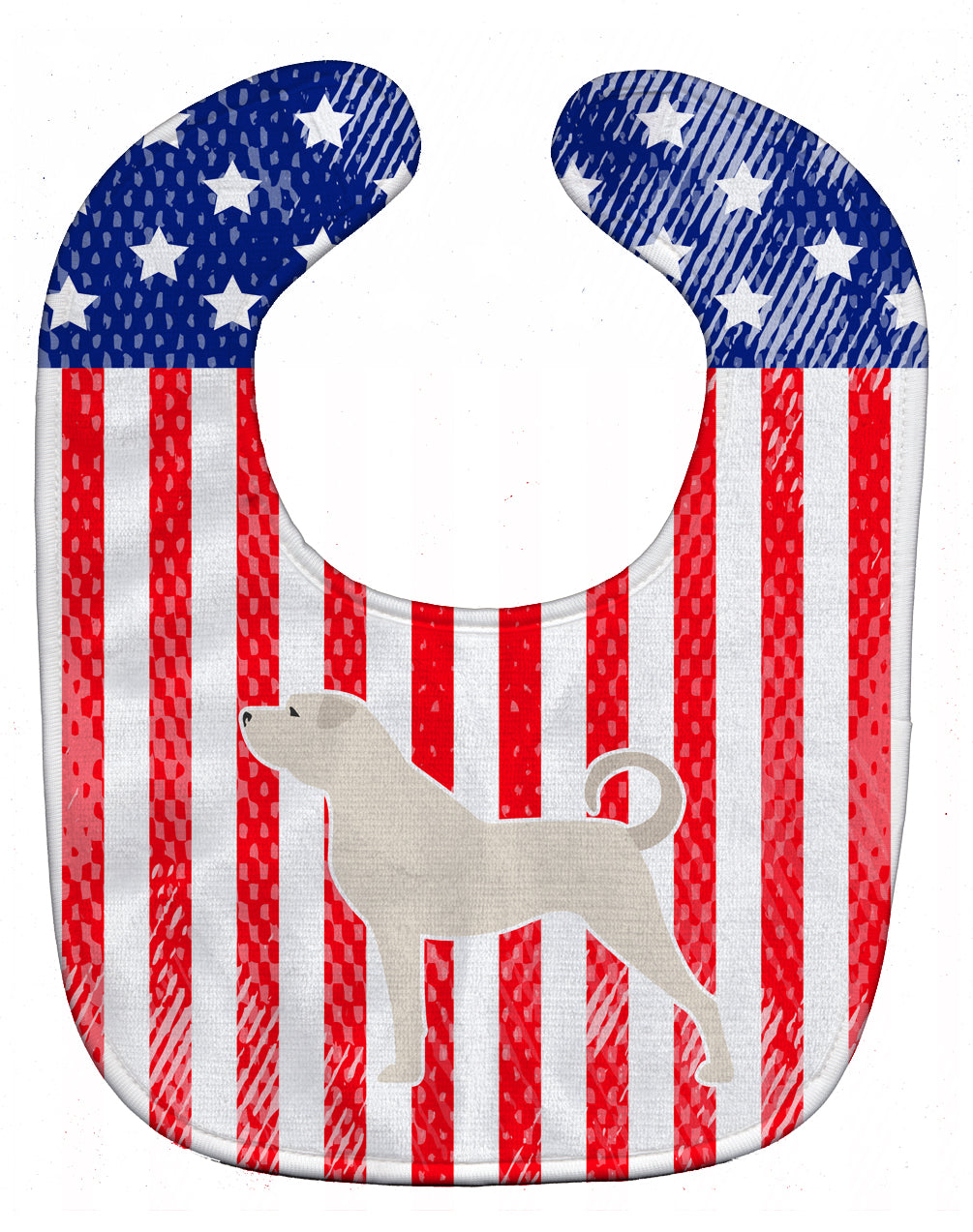 USA Patriotic Anatolian Shepherd Baby Bib Easy-Clean Baby Bib Baby Feeding Accessory Baby Mealtime Essential, 10 x 13, Multicolor