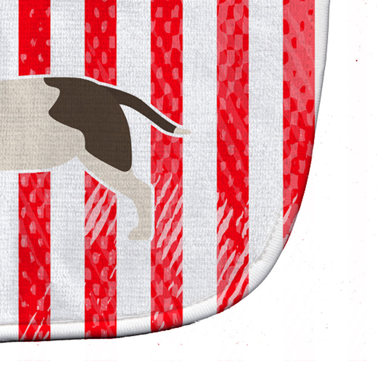 USA Patriotic Bull Terrier Baby Bib Easy-Clean Baby Bib Baby Feeding Accessory Baby Mealtime Essential, 10 x 13, Multicolor