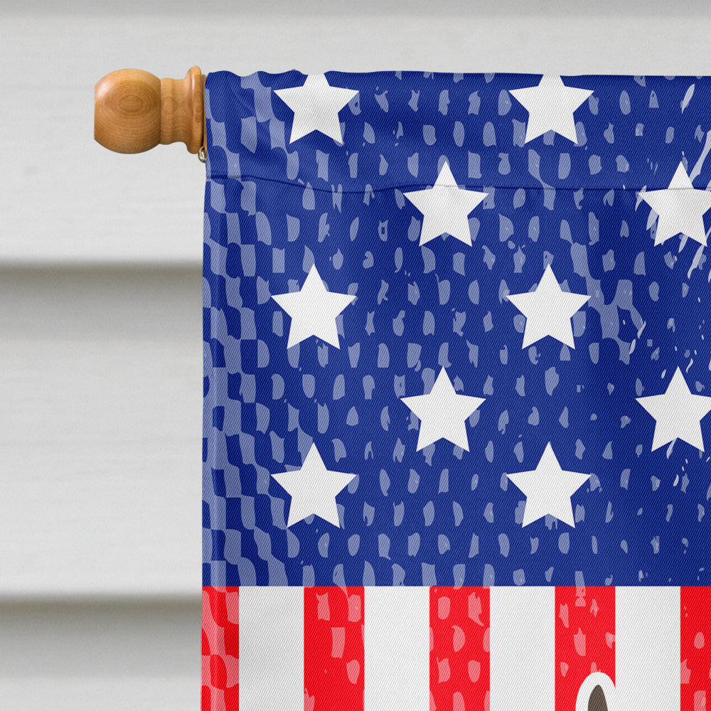 USA Patriotic Bull Terrier House Flag 28x40 Porch Sleeve Pole Decorative Outside Yard Banner Artwork Wall Hanging, Polyester